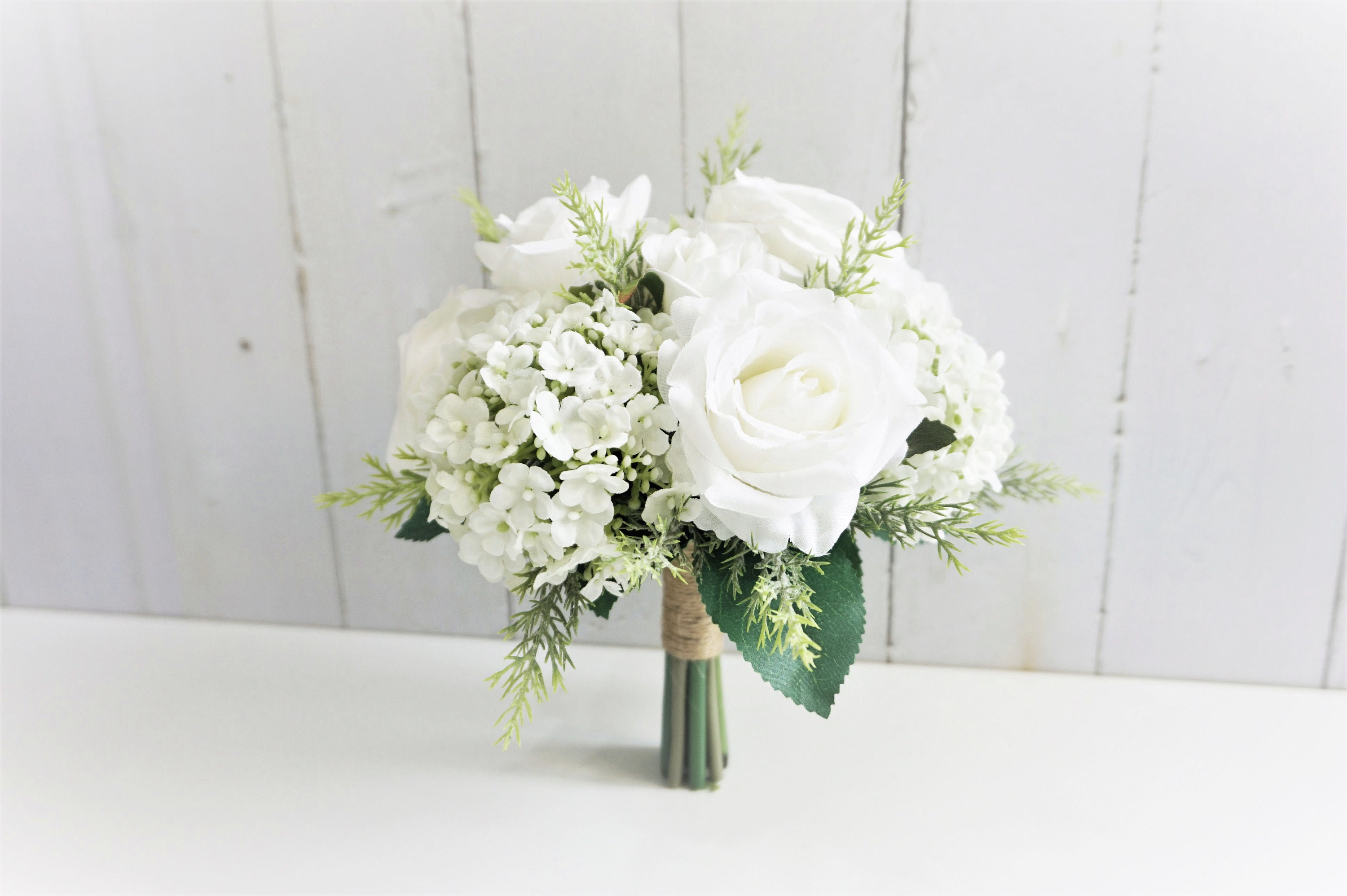 White Rose Hydrangea Bouquet