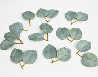 25 Pieces Eucalyptus Leaf, Artificial Eucalyptus, Cupcake Leaf, Faux Eucalyptus, Cupcake topper, X'mas Wreath Greenery, Wedding Cake Decor