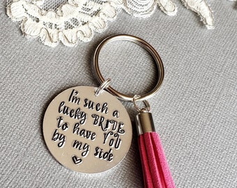 Personalized Bridesmaid Gift, Bridesmaid KeyRing, Bridesmaid KeyChain, Wedding Party Gift, Maid of Honor Gift, Custom Keyring, Thank you