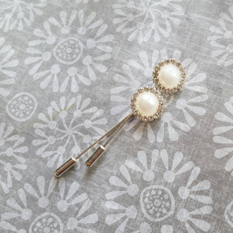 Pearl Hijab Pin, Scarf Pin, Hijab Accessory, Bridal Hijab, Hat Pin, Lapel Pin, Stick Pin, Eid Gifts, Ramadan Gift, Hijabi Gifts, Muslim Gift image 1