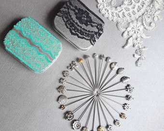 Hijab Pin Travelling Tin, Hijab Pin Box, Hijab Gift Set, Eid Gift, Islamic Gift, Ramadan Gift, Hajj Gift, Umrah Gift, Hat Pin, Hijabi Favors