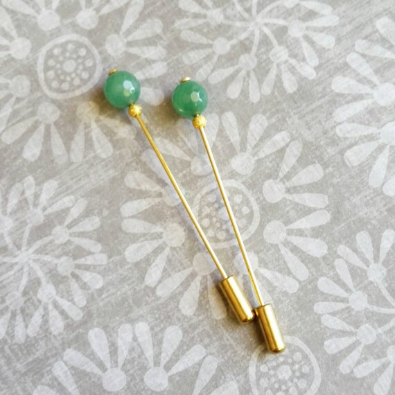 Buy Hijab Pin, Glamorous Green Jade Scarf Pin, Hijab Accessory