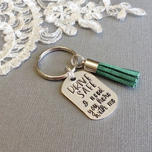 Drive Safe KeyChain, Personalized KeyRing, New Driver Keyring, Valentine&#39;s Day Gift, Boyfriend Gift, Girlfriend Gift, Trucker Gift, Custom