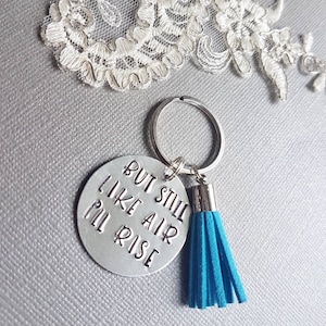 Inspirational Key Chain, Maya Angelou Quote, Personalized Gift, Custom Key Ring, Tassel KeyChain, HandStamped Keyring, Maya Angelou Poetry