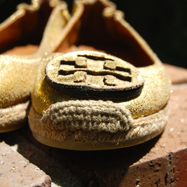 SALE| Metallic Tory Burch Flats