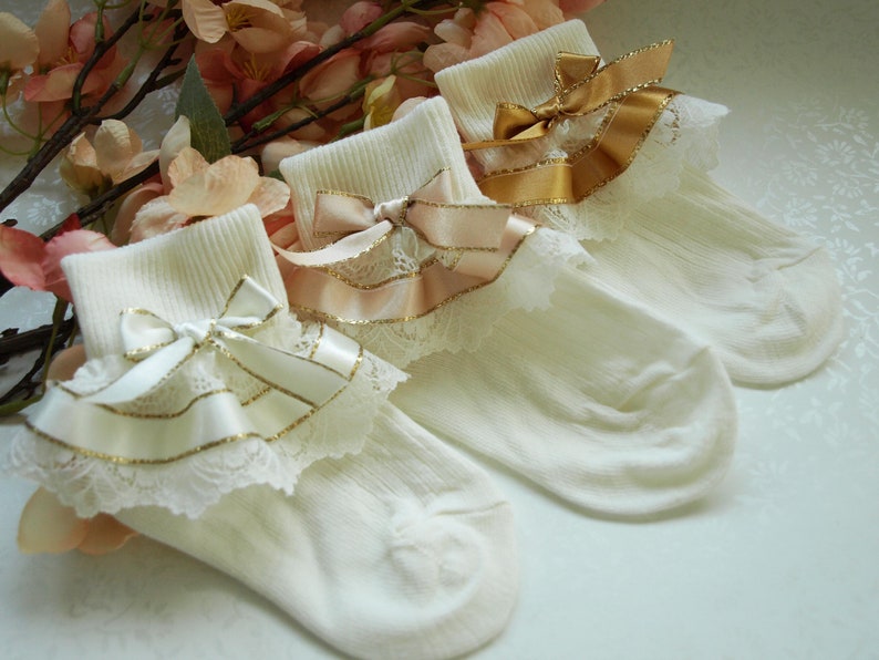 baby girl cream socks