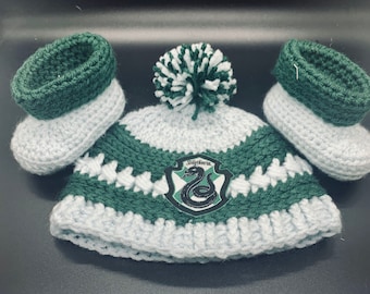 Wizard House Baby Beanie and Bootie Set