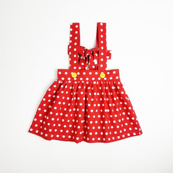 minnie mouse suspender skirt