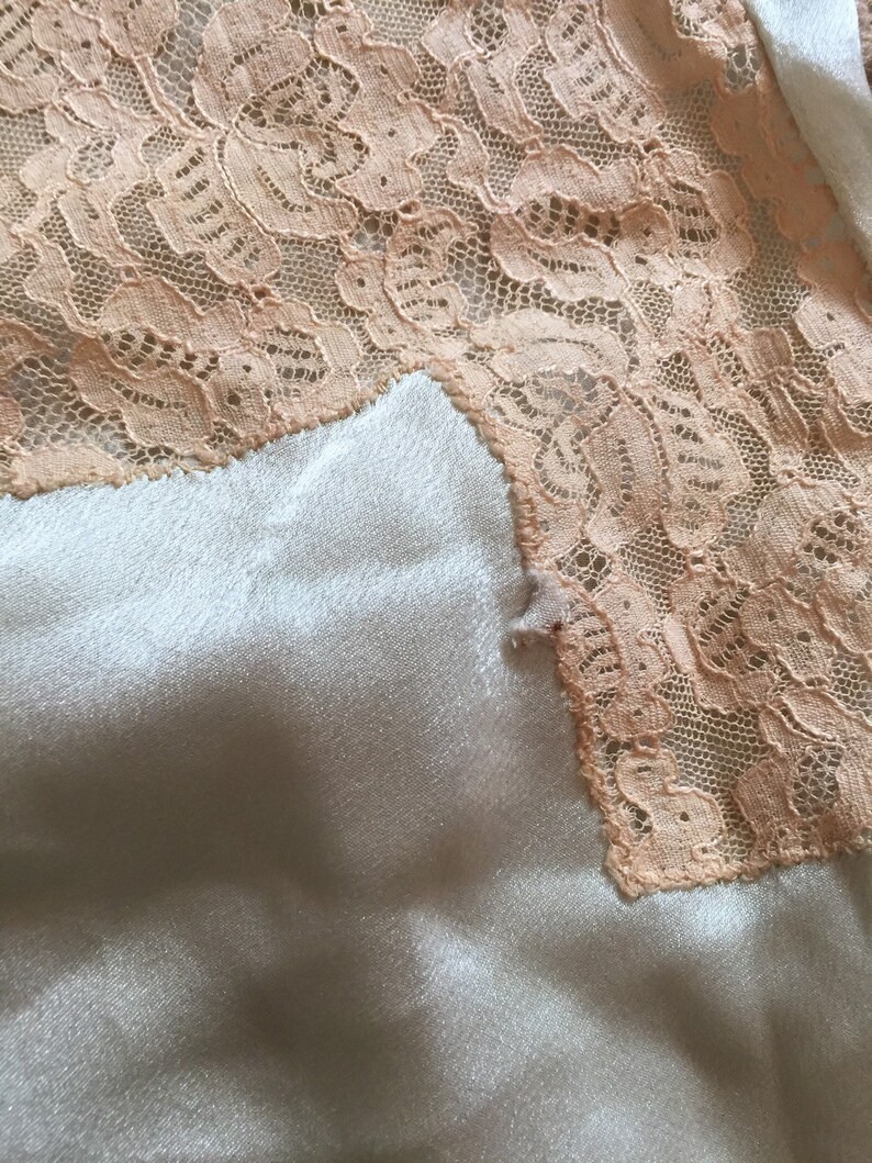 Vintage 1920s mint green lingerie slip lace Flapper Era Art Deco Era