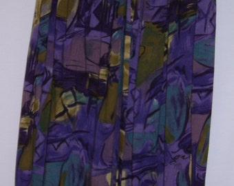 Purple Geometric Print Skirt