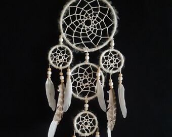 Medium Dream Catcher, handmade, unique, natural white