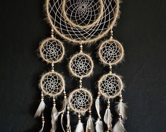 Large Dream catcher, handmade, wall decor, natural brown colors
