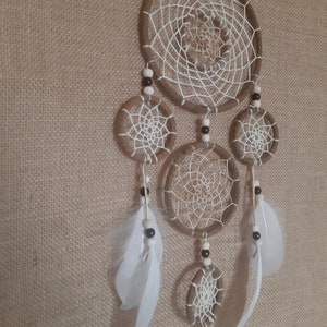 Medium Dream Catcher, handmade, unique, natural white image 4