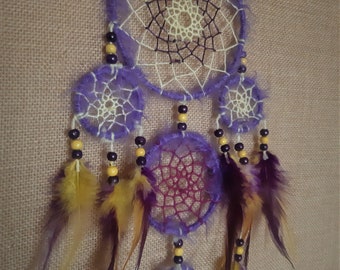 Dream catcher, handmade, unique, colorful, purple