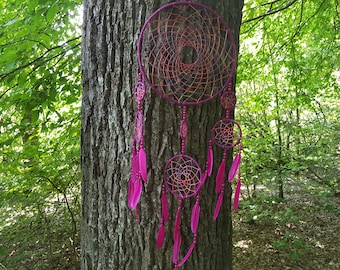 Large Dreamcatcher, handmade, wall decor, purple