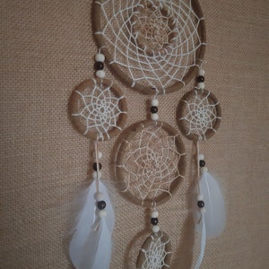 Medium Dream Catcher, handmade, unique, natural white image 5