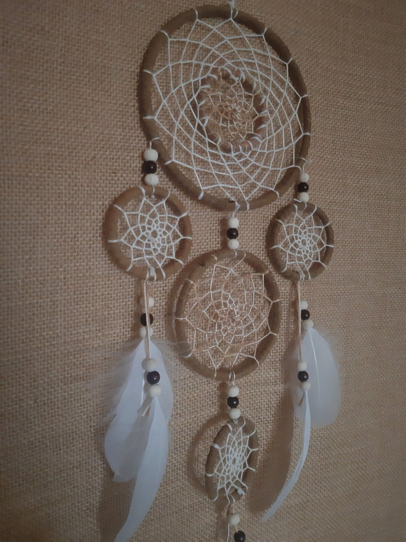 Medium Dream Catcher, handmade, unique, natural white image 5