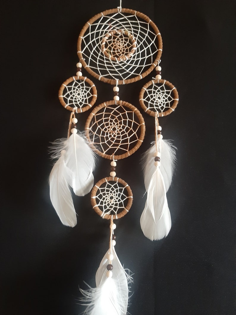 Medium Dream Catcher, handmade, unique, natural white image 3