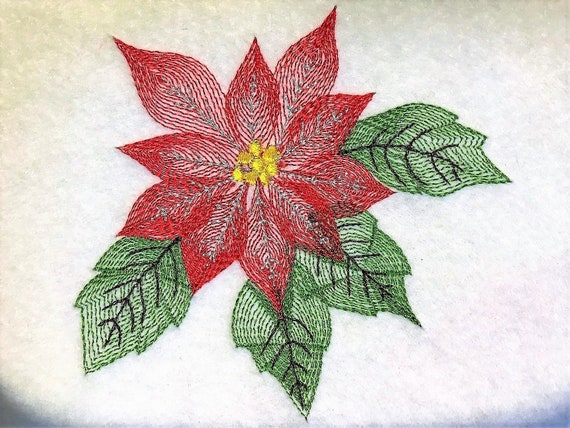 Stella Di Natale A Punto Croce.Stella Di Natale Natale Fiore Disegno Schizzo Disegno Ricamo Etsy