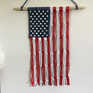 Handmade Macrame American Flags