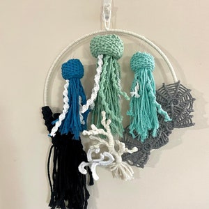 Jelly fish coral reef wall hanging