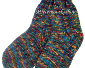 Rainbow Socks, Hand Knit Socks, Mohair Socks, Warm Socks from Sock Yarn with Mohair, Womens Socks, Mens Socks, Winter Socks, Sleeping Socks