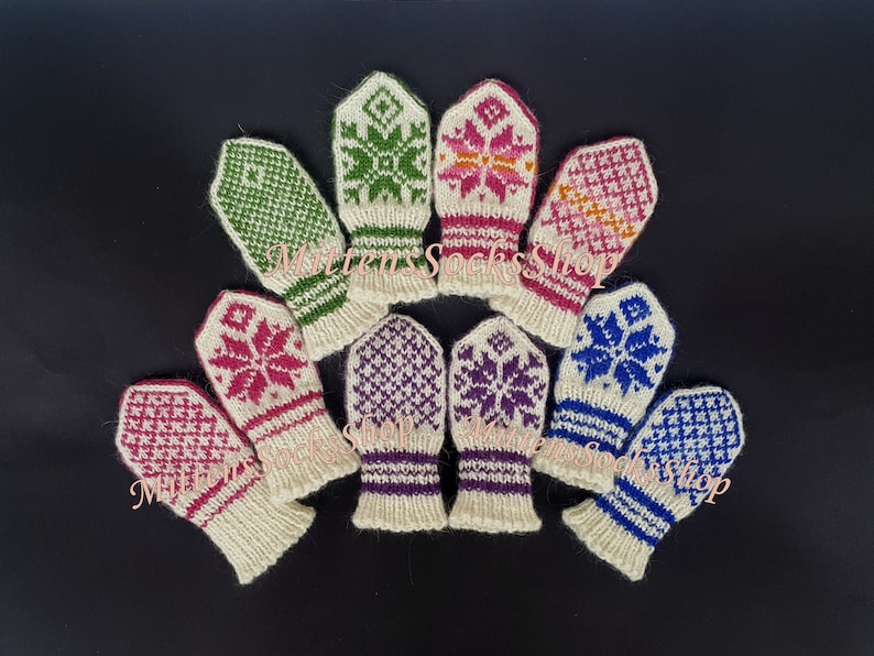 Hand Knit Baby Mittens, Toddler Mittens, Thumbless Mittens, Children