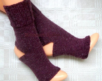 Knit Yoga Socks from Wool and Mohair, Dance Socks, Flip Flop Socks, Summer Socks, Pilates Socks, Pedicure Socks, Feet Warmers, Leg warmers