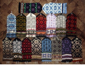 Hand Knit Latvian Mittens, Scandinavian Mittens, Nordic Mittens, Wool Mittens, Knitted Gloves, Adult Mittens, Unisex Gloves, Winter Mittens