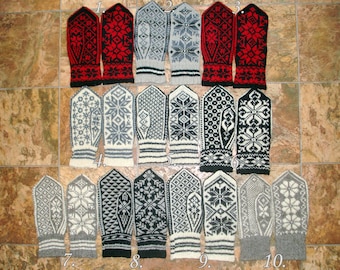 Nordische Handschuhe, Handgestrickte Wollhandschuhe, Norwegische Handschuhe, Skandinavische Handschuhe, Erwachsene Handschuhe, Winterhandschuhe, Wollhandschuhe