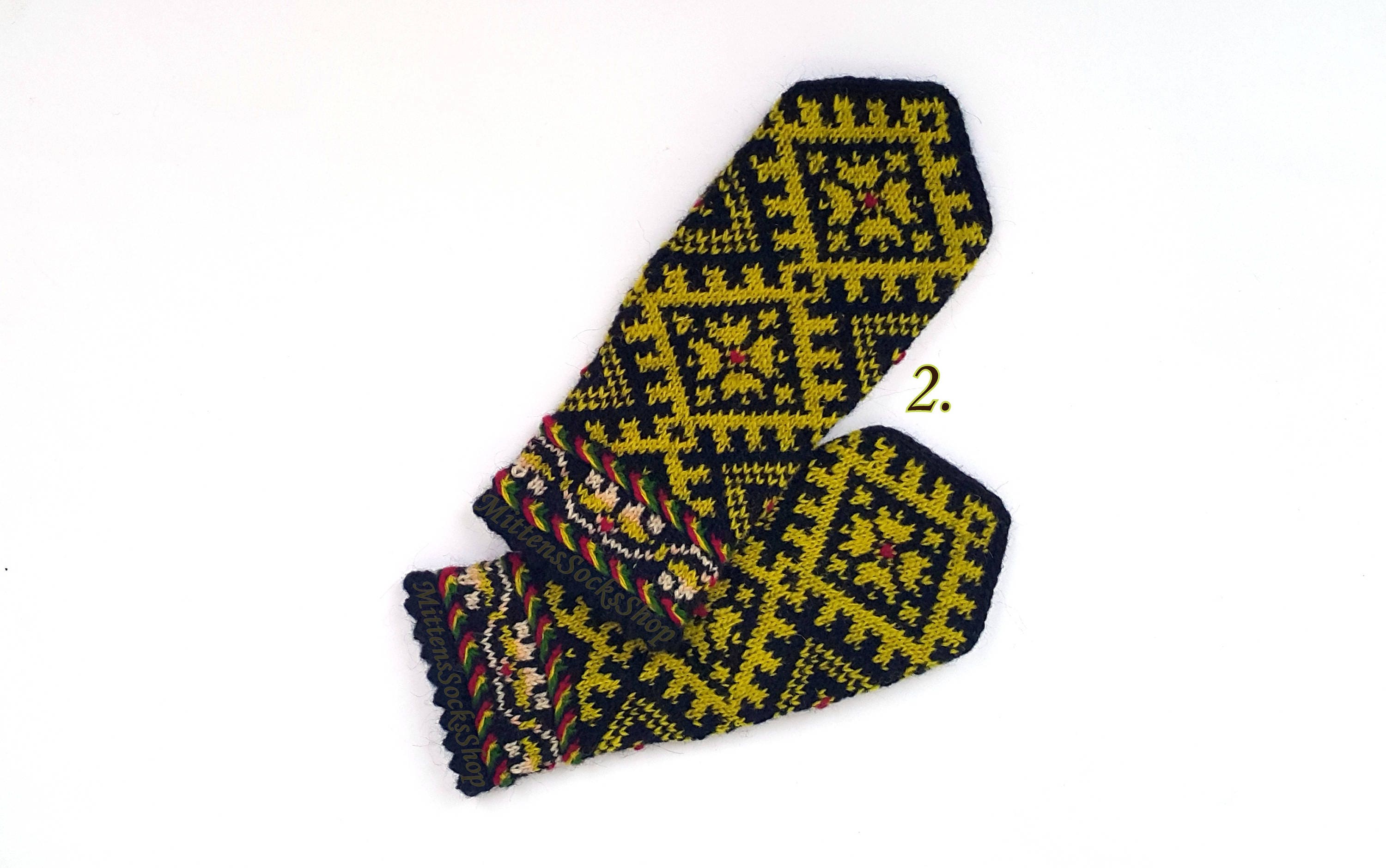 Hand Knit Mittens Wool Mittens Hand Knit Wool Gloves Nordic Etsy