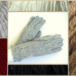 Gloves with Fingers, Crochet Gloves, Womens Gloves with Fingers, Girls Finger Gloves, Knit Wool Gloves, Fingerless Gloves, Arm Warmers, Gift image 1