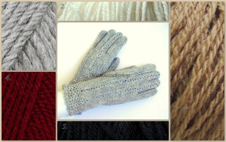 Gloves with Fingers, Crochet Gloves, Womens Gloves with Fingers, Girls Finger Gloves, Knit Wool Gloves, Fingerless Gloves, Arm Warmers, Gift image 1