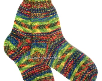 Hand Knit Wool - Mohair Socks: Colorful Warm Winter Sleeping Socks