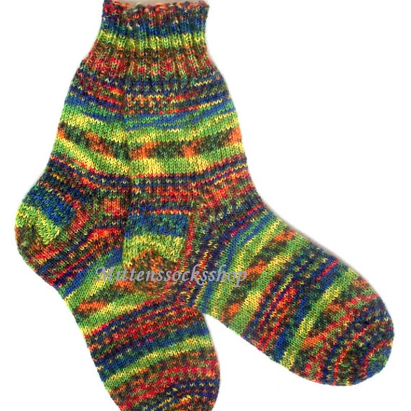 Green Orange Socks, Hand Knit Socks, Warm Socks from Sock Yarn with Mohair, Green Womens Socks, Girls Socks, Mohair Socks, Sleeping Socks