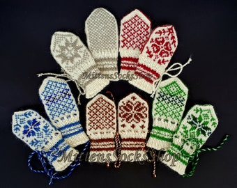 Hand Knitted Nordic Baby Mittens: Soft Wool Winter Gloves