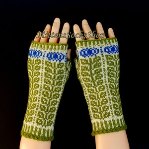 Hand Knit Fingerless Gloves, Fingerless Mittens, Knit Wool Mittens, Arm Warmers, Texting Gloves, Driving Gloves, Hand Warmers, Wrist Warmers image 5