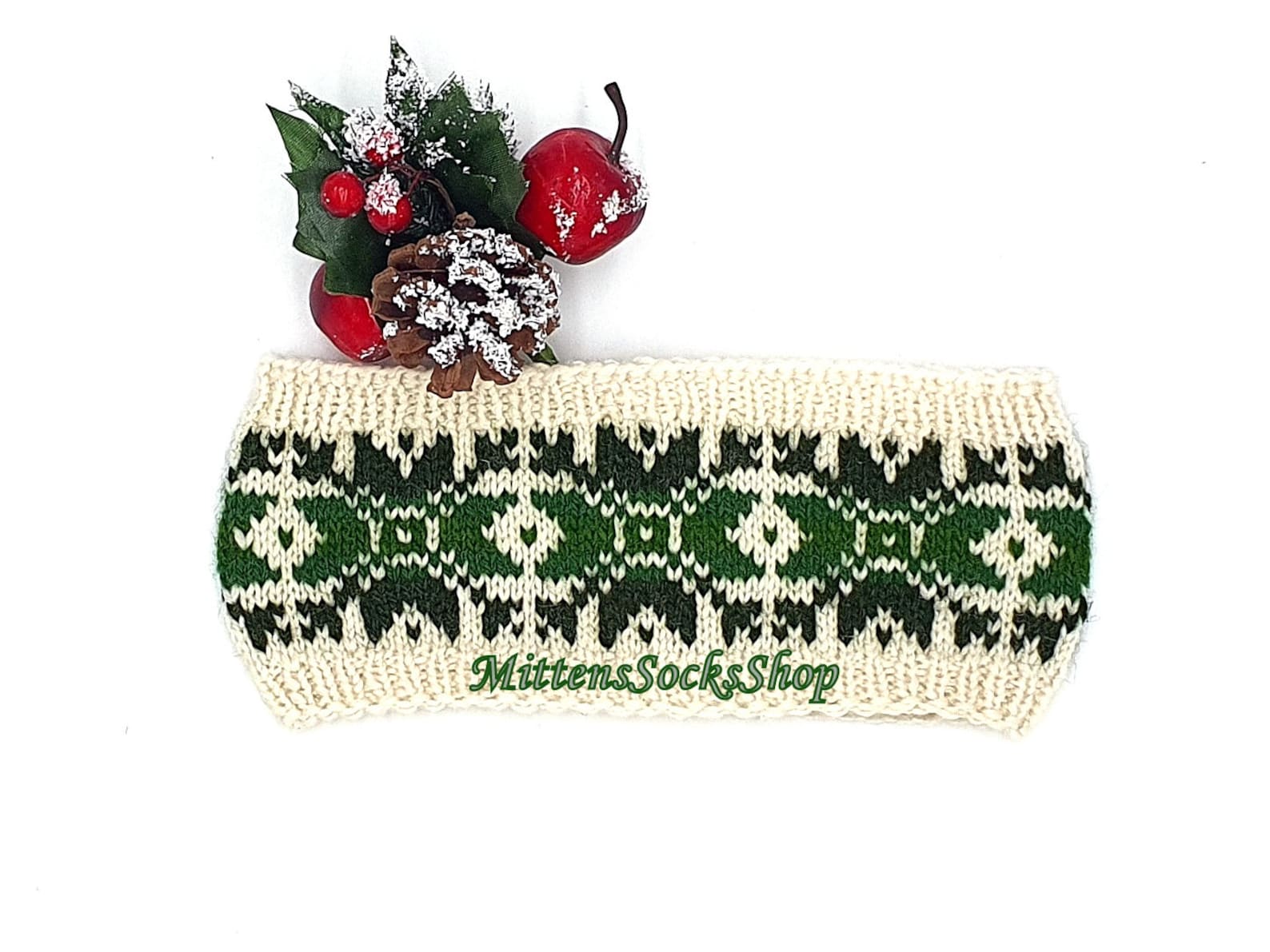 Hand Knit Nordic Headband Ear Warmer Fair Isle Headband Etsy