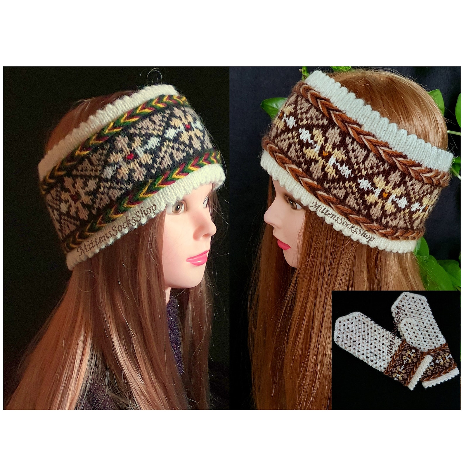 Knit Ear Warmer, Fair Isle Headband, Knit Headband, Nordic Headband, Scandinavian Headband