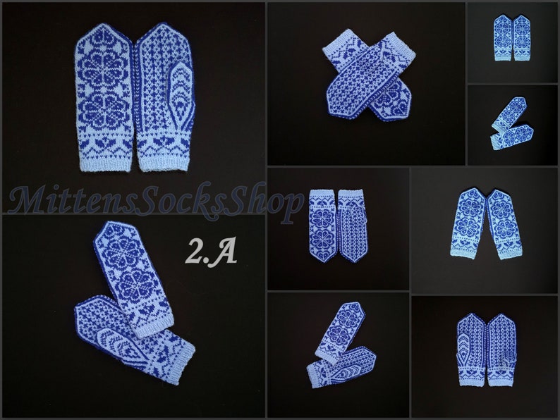 Nordic Mittens, Hand Knitted Wool Mittens, Norwegian Mittens, Wool Gloves, Scandinavian Gloves, Warm Mittens, Winter Gloves, Unisex Mittens image 5