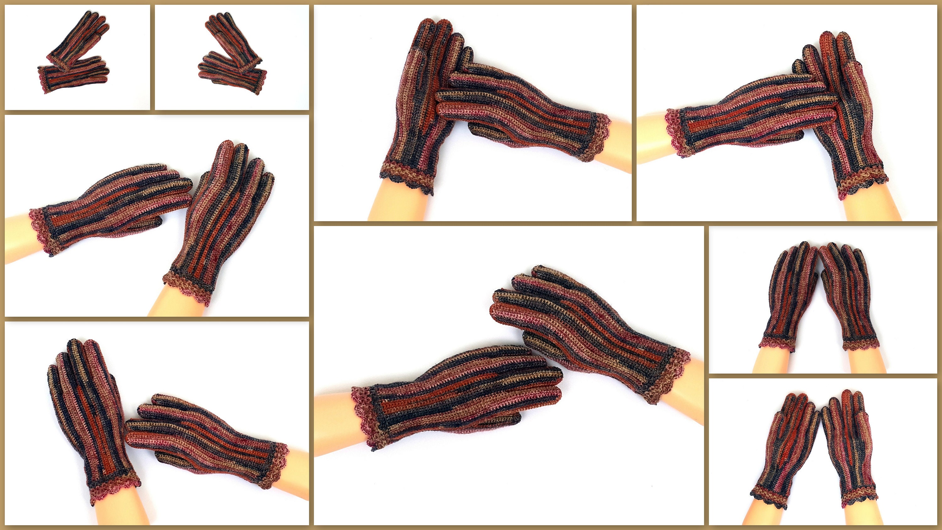Women's fingerless gloves BEIGE-BROWN: 2-A1C-23-1 BEIGE-BROWN