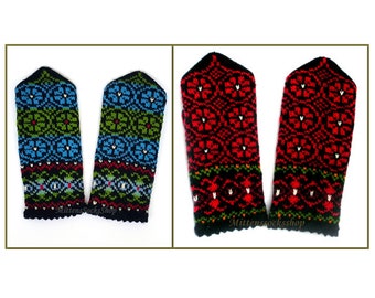 Hand Knitted Wool Mittens, Latvian Mittens, Hand Knitted Wool Gloves, Scandinavian Mittens, Unisex Mittens, Warm Gloves, Winter Gloves, Gift