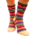 Hand Knitted Rainbow Yoga Socks: Colorful Dance Leg Warmers product logo