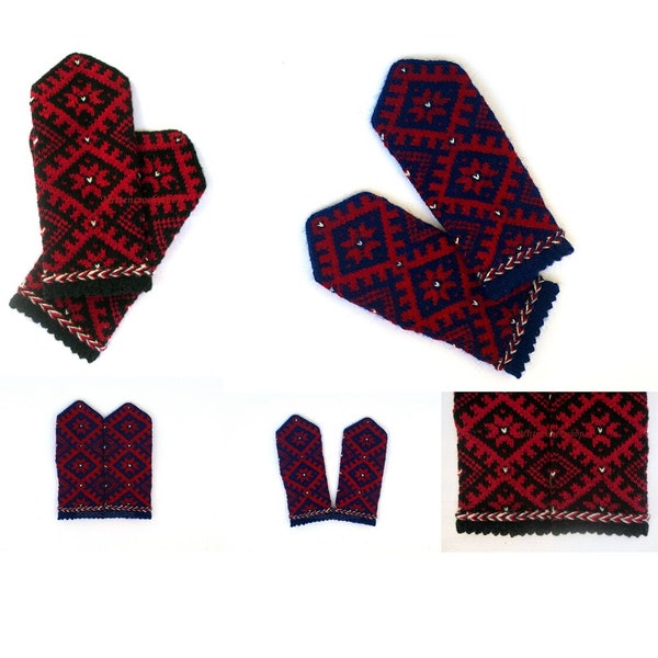 Latvian Mittens, Hand Knit Wool Mittens, Knit Wool Gloves, Scandinavian Mittens, Nordic Mittens, Colorful Mittens, Adult Winter Mittens