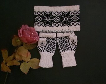 Wool Headband, Hand Knit Ear Warmer, Knit Headband, Nordic