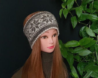 Diadema de lana Fair Isle tejida a mano: calentador de orejas de invierno de estilo escandinavo