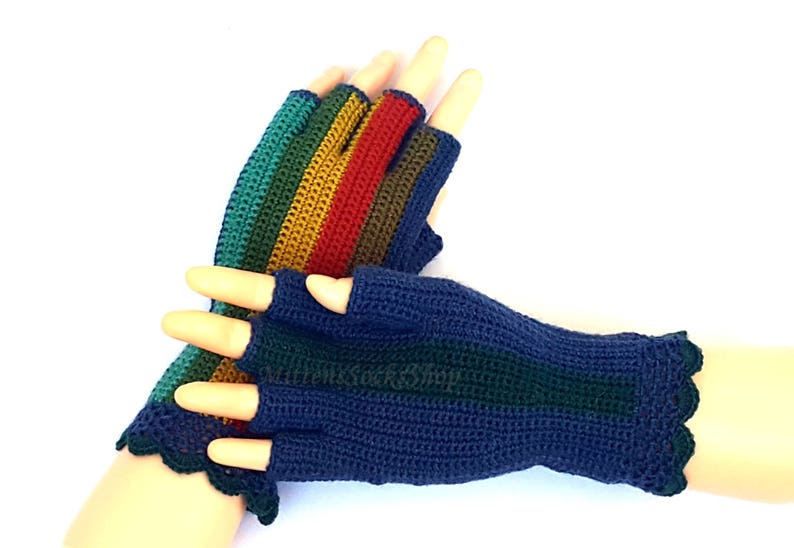 Rainbow Half Finger Gloves Women/'s Half Finger Gloves Crochet Half Finger Gloves Wrist Warmers Hand Warmers Arm Warmers Fingerless Gloves