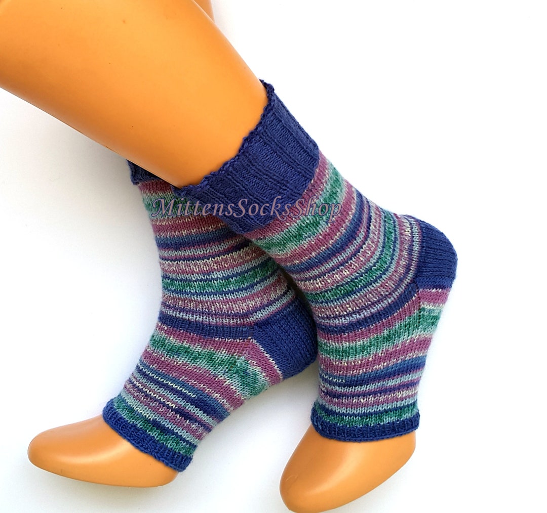 Yoga Socks With Heel, Blue Lilac Green Yoga Socks, Dance Socks, Summer ...