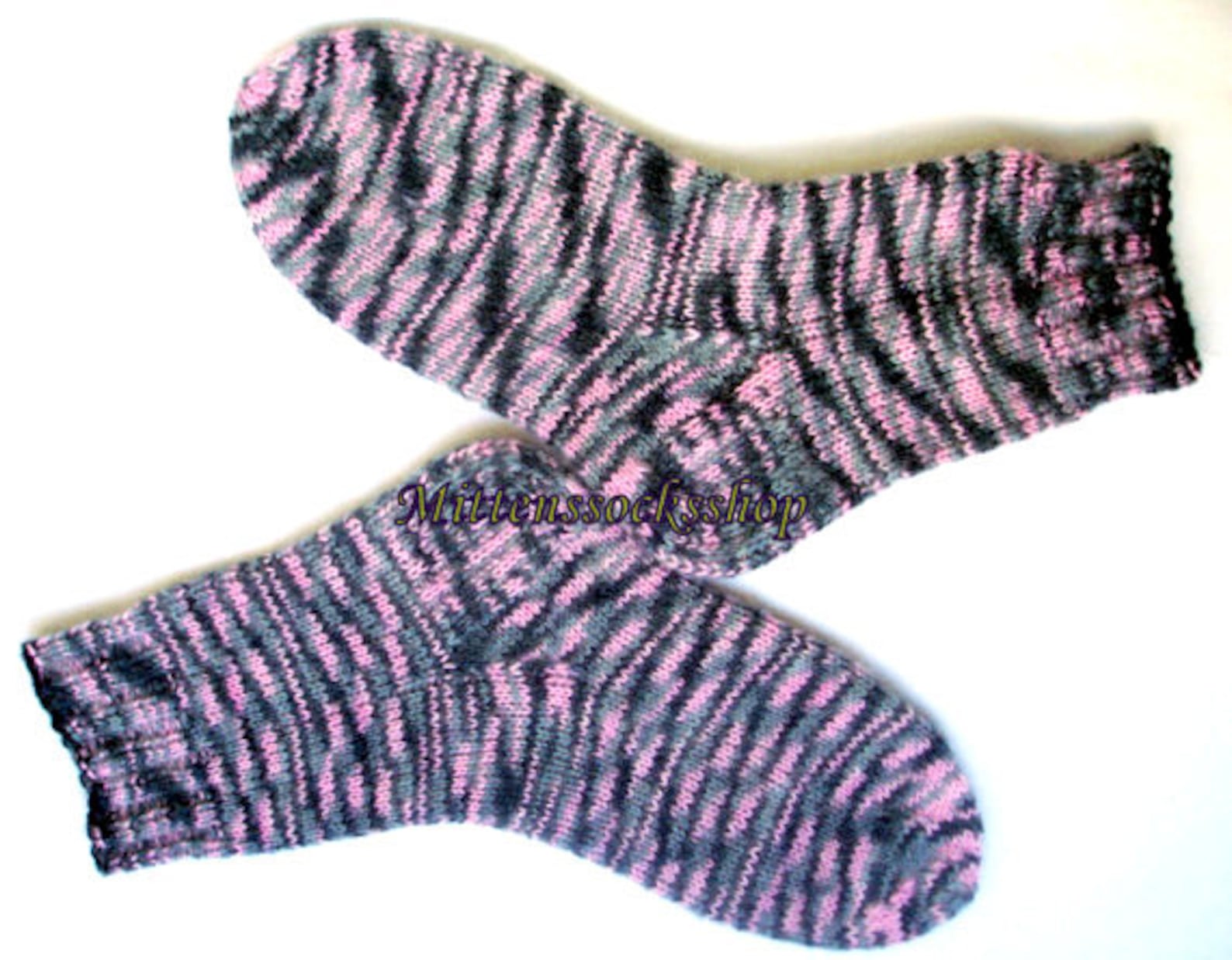 Purple Gray Black Socks, Hand Knitted Socks, Wool Socks, Sleeping Socks, Womens Socks, Girls