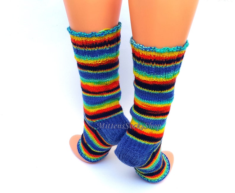 Knit Rainbow Yoga Socks With Heel Womens Yoga Socks Gifts - Etsy